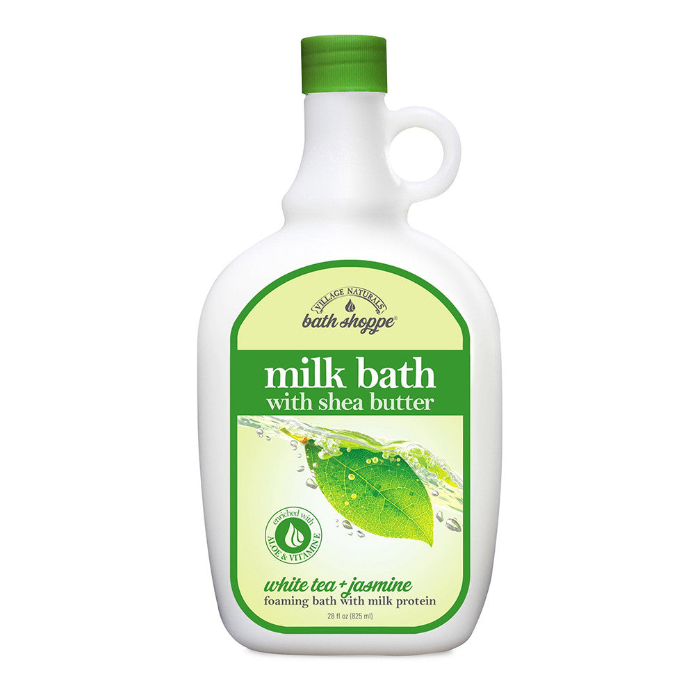 Village Naturals Bath Shoppe Milk Bath with Shea Butter, White Tea And Jasmine, 28 Oz